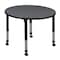 Regency Round Mobile Tables, 36 W, 36 L, 23-34 H, Wood, Metal, Grey TB36RNDGYAPCBK - alternate 1